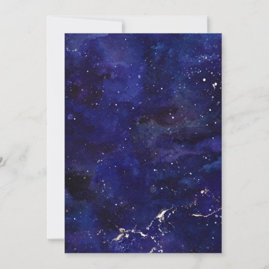 Invitation Deux Moon Navy Blue Boy 2e fête d'anniversaire (Dos)