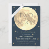 Invitation Deux Moon Navy Blue Boy Virtual 2e anniversaire (Devant)