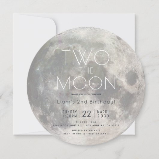 Invitation Deux Moon Silver Boy 2e Birthday Circle (Devant)