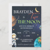 Invitation Deux Moon Space Boy 2e Planètes Galaxy Anniversair (Devant)