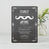 Invitation Deux Moustaches Aimer Vintage Chalkboard Gay Maria (Debout devant)
