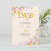 Invitation Deux moutarde sauvage et Fleur sauvage rose Annive (Debout devant)