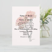 Invitation Deux oeillets rose et rose (Debout devant)