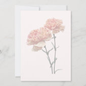Invitation Deux oeillets rose et rose (Dos)