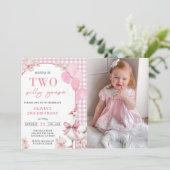 Invitation Deux oies sottes 2e fête d'anniversaire Photo (Debout devant)