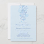 Invitation Deux oiseaux bleus ouvrent la cage à oiseaux maria (Dos)