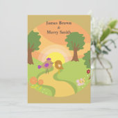 Invitation Deux oiseaux en amour Voyage Coucher de soleil Mar (Debout devant)