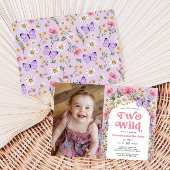 Invitation Deux papillons sauvages Fleur sauvage 2e anniversa