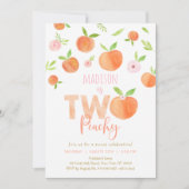 Invitation Deux pêches de pêche Deuxième anniversaire (Devant)