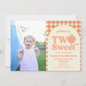 Invitation Deux pêches sucrées photo 2e fête d'anniversaire (Devant)