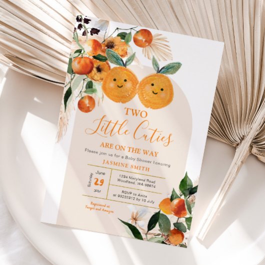 Invitation Deux petites cravates sont sur le chemin Citrus Or