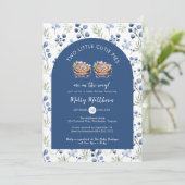 Invitation Deux Petites Cutie Pies Blueberry Baby shower (Debout devant)