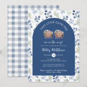 Invitation Deux Petites Cutie Pies Blueberry Baby shower (Devant / Derrière)