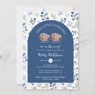 Invitation Deux Petites Cutie Pies Blueberry Baby shower