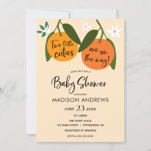 Invitation Deux petites cuties Baby shower jumeau