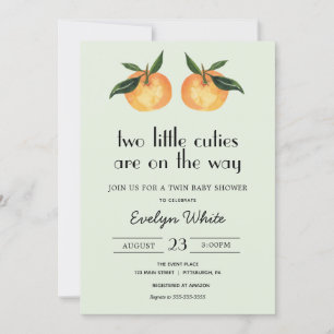 Invitation Deux Petites Cuties Sur Le Chemin Twin Baby shower