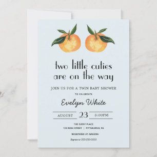 Invitation Deux Petites Cuties Sur Le Chemin Twin Baby shower
