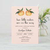 Invitation Deux Petites Cuties Sur Le Chemin Twin Baby shower (Debout devant)
