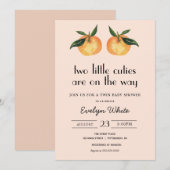 Invitation Deux Petites Cuties Sur Le Chemin Twin Baby shower (Devant / Derrière)