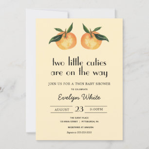 Invitation Deux Petites Cuties Sur Le Chemin Twin Baby shower