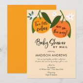 Invitation Deux petites cuties Twin Baby shower par courrier (Devant / Derrière)