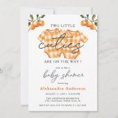 Invitation Deux petites cuties Twin Orange Bodysuit Baby show (Devant)
