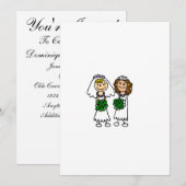 Invitation Deux petites jeunes mariées mignonnes (Devant / Derrière)