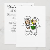 Invitation Deux Petites Mariées (Devant / Derrière)