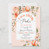 Invitation Deux petites pêches sont sur le chemin twins douch (Devant)