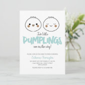 Invitation Deux Petites Plantes Baby shower Twin (Debout devant)