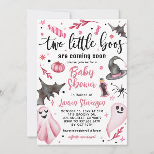 Invitation Deux petits Baby showers d'Halloween Boos
