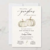 Invitation Deux petits Baby showers jumeaux Citrouille par Ma (Devant)