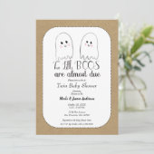 Invitation Deux petits boos jumeaux fantômes Baby shower d'Ha (Debout devant)