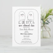 Invitation Deux petits boos jumeaux fantômes Baby shower d'Ha (Debout devant)