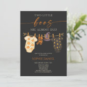 Invitation Deux Petits Boos Sont Presque À Devoir ! Baby show (Debout devant)