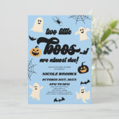 Invitation Deux Petits Boos Sont Presque À Devoir ! Baby show (Debout devant)