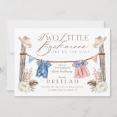 Invitation Deux petits Buckaroos sont sur le chemin Baby show (Devant)