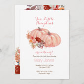 Invitation Deux petits citrouille Twin Rose Gold (Devant / Derrière)