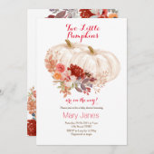 Invitation Deux petits citrouille Twin White (Devant / Derrière)