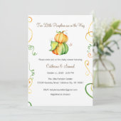 Invitation Deux petits Citrouilles sont en route, bébé (Debout devant)