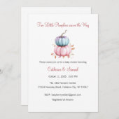 Invitation Deux petits Citrouilles sont en route, bébé (Devant / Derrière)