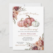 Invitation Deux petits Citrouilles sont en route - Twin baby (Devant)