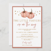 Invitation Deux Petits Citrouilles sont en route TWIN Baby sh (Devant)