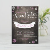 Invitation Deux petits flocons de neige Baby-douche invitatio (Debout devant)