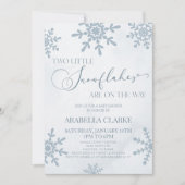 Invitation Deux petits flocons de neige Baby shower jumeaux d (Devant)