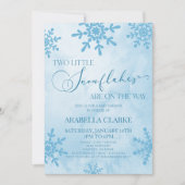 Invitation Deux petits flocons de neige Baby shower jumeaux d (Devant)
