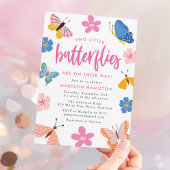 Invitation Deux petits papillons Baby shower jumeau