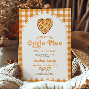 Invitation Deux petits pies Cutie Baby shower Retro Twins