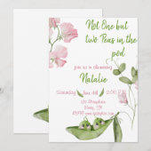 Invitation Deux petits pois dans le Baby shower Pod Twin (Devant / Derrière)