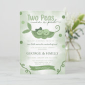 Invitation Deux petits pois dans un Baby shower jumeau Pod (Debout devant)